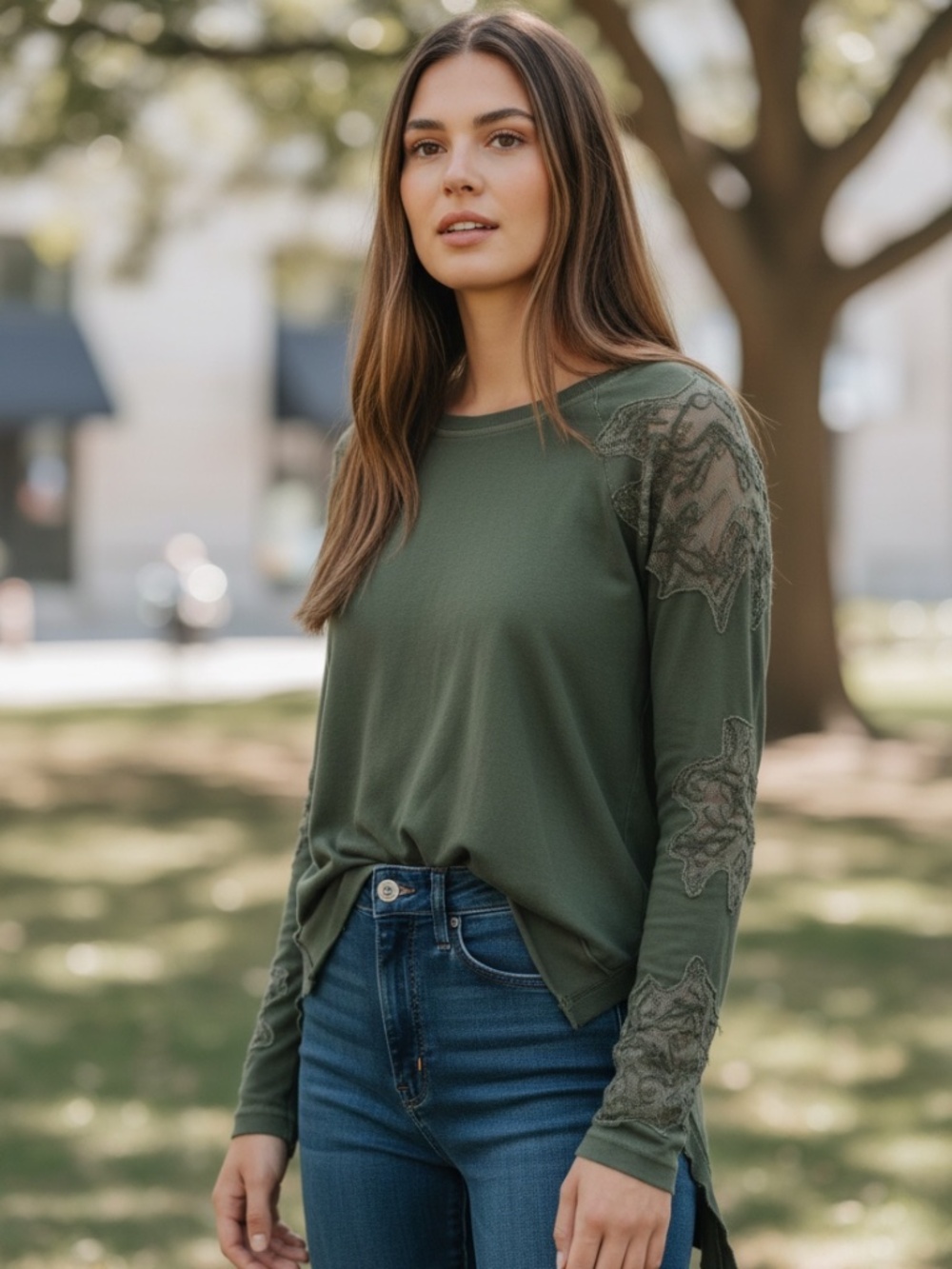 Free people Lacey crew neck size medium